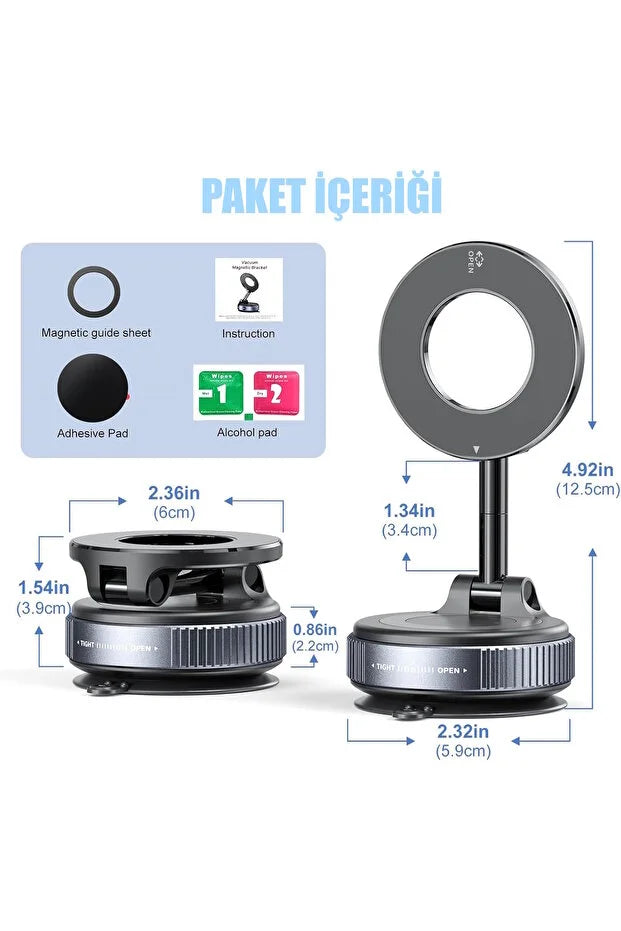 Katlanabilir Vakumlu Araç Telefon Tutucusu