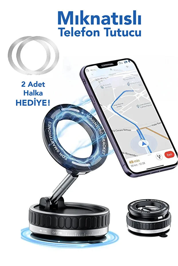 Katlanabilir Vakumlu Araç Telefon Tutucusu